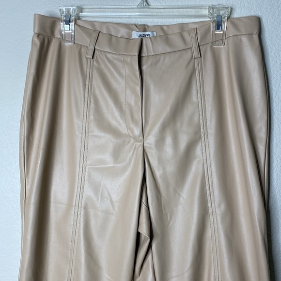 Jason Wu pants tan pleather zip up women’s XL extra large NWT - Picture 4 of 9